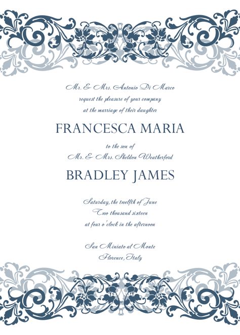 Free Wedding Invitation Templates for Word Free Printable Wedding Invitation Templates, Wedding Invitation Wording Templates, Wedding Invitation Layout, Blank Wedding Invitation Templates, Wedding Invitations Printable, Free Printable Wedding Invitations, Create Wedding Invitations, Free Wedding Invitation Templates, Diy Wedding Invitations Templates