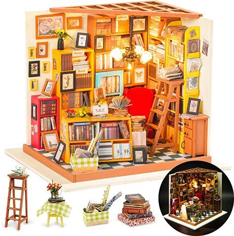 Amazon.com: Rolife DIY Miniature Dollhouse Kit, Tiny House Kits Mini Model Building Sets, DIY Crafts Adults to Build, Halloween/Christmas Decorations Gifts for Family and Friends (Sam's Bookstore) : Toys & Games Wooden Dollhouse Kits, Tiny House Kits, Halloween Kit, Halloween Christmas Decorations, Toy Playset, Doll House Crafts, Dollhouse Miniatures Diy, Miniature Rooms, Dollhouse Kits