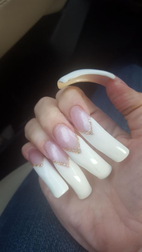 Square Curved Nails, Short Acrylic Square, Nails Curved, Very Long Nails, Long French Nails, Long Natural Nails, American Nails, Long Fingernails, Curved Nails