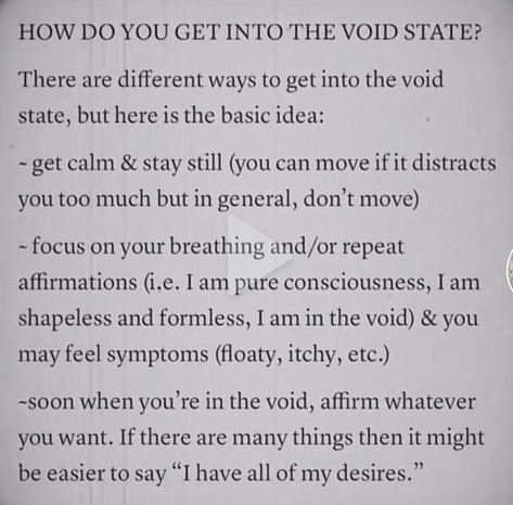 Void Method Shifting, Void State Method, The Void State, Manifestation Hacks, Void State, Shifting Methods, Manifest Journal, Manifesting Tips, Psychic Development Learning