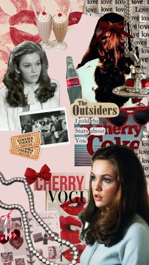 #cherryvalance #theoutsiders #coquette #coquetteaesthetic #coquettegirl #cherry #cherryaesthetic #redcoquette Cherry Valance, Outsiders Movie, Stay Gold Ponyboy, The Outsiders Greasers, Diane Lane, Admit One, Great Hair, Body Care, Cherry