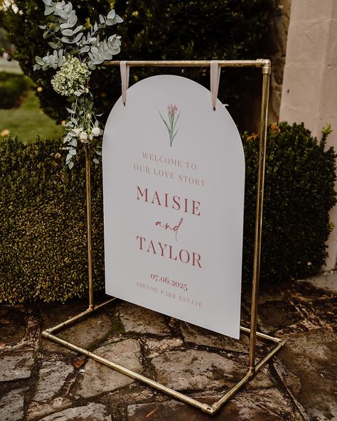 S I G N A G E Our stunning Boden design on an upper arch sign. Welcome your guests with elegance upon arrival. Our sign is adorned with delicate pink flowers and tied with chiffon ribbons adding a charming detail to your on the day stationery. 🌷 M x #weddingstationery #weddinginvitations #weddingstationeryuk #weddingpaper #luxuryweddingstationery #foiledprintedweddingstationery #2024bride #2025bride #bridetobe #bohowedding #weddingdetails #smallbusinessuk #isaidyes #newlyengaged #imgettin... Arch Sign, Welcome Boards, Event Signage, Market Stall, The Small Things, Acrylic Wedding, Seating Chart, Wedding Board, Wedding Paper