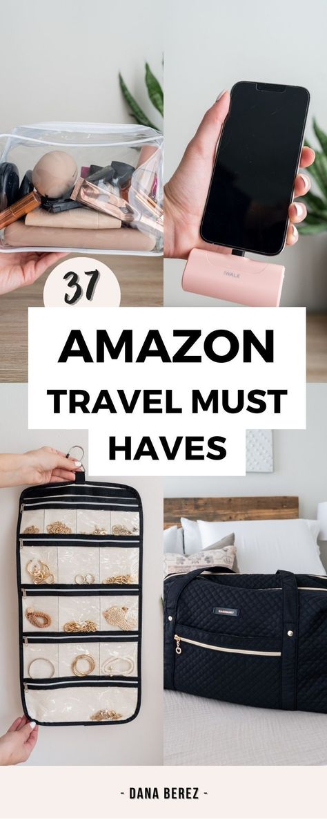 Top Travel Essentials all from Amazon. These Amazon Travel Must haves keep you organized on the go and will help packing! 37 Amazon Travel Essentials for Women Shein Travel Must Haves, Best Travel Accessories Woman, Cute Travel Accessories, Amazon Travel Backpack, Travel Gadgets For Women, Amazon Packing Essentials, Backpacker Essentials, Travel Must Haves For Women, Amazon Finds Travel