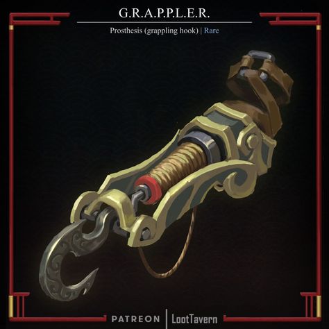 Loot Tavern (@loottavern) • Instagram photos and videos Grappling Hook Fantasy, Dnd Grappling Hook, Loot Tavern, Grappling Hook, Dnd Races, D D Items, Dnd 5e Homebrew, Magic Items, Fantasy Props