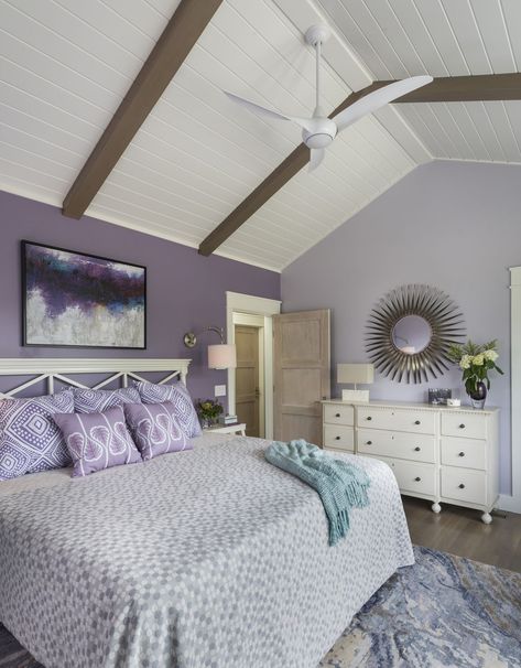 Idea House 2017 | Ground-Floor Living - This Old House Plum Bedroom, Lavender Bedroom, Aesthetic Interior Design, Purple Bedroom, House Of Turquoise, Purple Rooms, Dekorasi Kamar Tidur, Coastal Colors, Accent Wall Bedroom