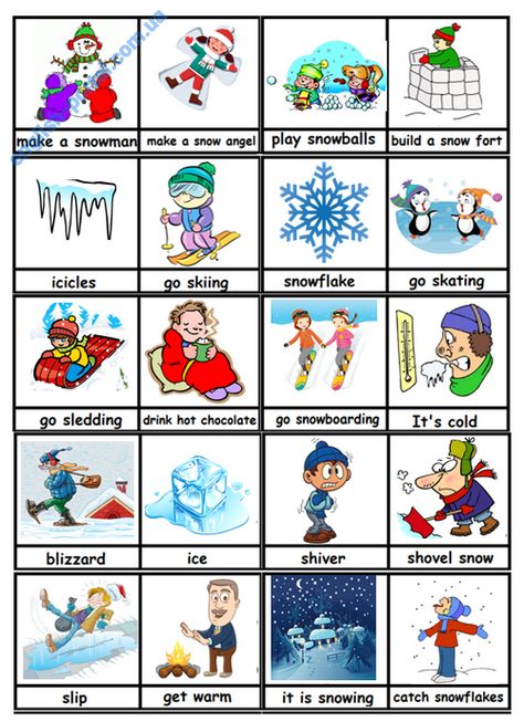 Download Winter Vocabulary Winter - English portal Winter Vocabulary Preschool, Winter Vocabulary Worksheets, Winter Vocabulary Words, Activities In English, English Alphabets With Pictures, Weather Activities Preschool, English Winter, Winter Vocabulary, Winter Worksheets