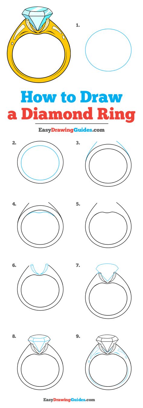 How to Draw Diamond Ring Draw A Diamond, Diamond Ring Drawing, Cowboy Home Decor, Ring Drawing, Ring Sketch, Cow Boys, Easy Drawing Tutorial, Drawing Tutorials For Kids, Art Jewelry Design