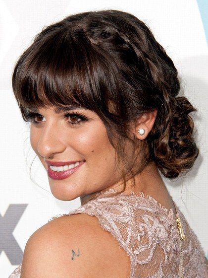 31 Brand-New Party Hairstyles to Try | Allure Wedding Hair Bangs, Blow Hair, Braided Chignon, Braided Bangs, Hair Styles 2017, Crown Braid, Winged Liner, Penteado Cabelo Curto, Formal Hairstyles