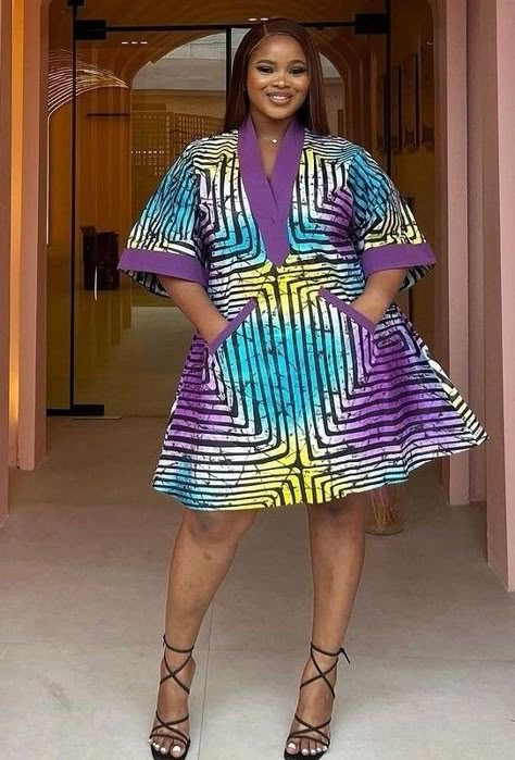 Ankara Dress Designs, Print Dress Designs, Shift Dress Styles, Stylish Naija, Fancy Short Dresses, Ankara Short, African Lace Styles, African Print Dress Ankara, Latest Model Blouse Designs