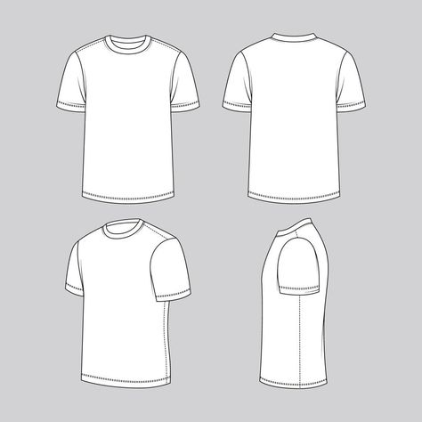 White T Shirt Template, How To Draw Shirts, Mock Up T Shirt, T Shirt Sketch, Minimal Shirt Design, Clothing Templates, Shirt Sketch, T Shirt Template, T Shirt Logo Design