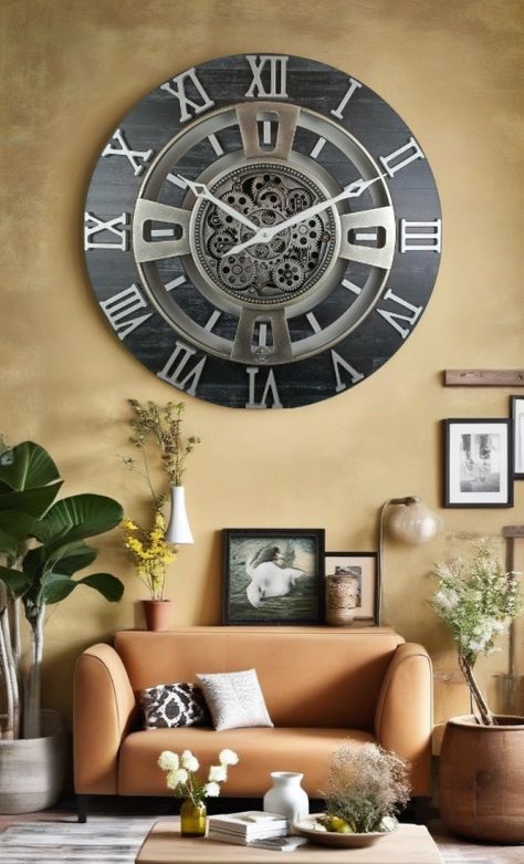 Living room clock wall decor