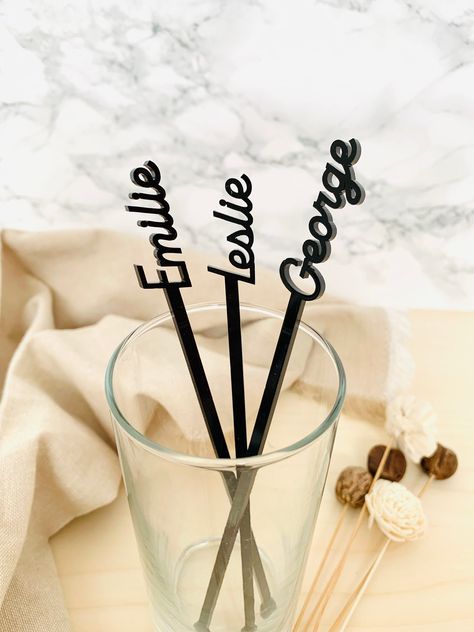 Personalized Drinks Wedding, Acrylic Stir Sticks Wedding, Personalized Stir Sticks, Name Drink Stirrers, Personalized Wedding Drink Stirrers, Custom Cocktail Stirrers, Personalised Drink Stirrers, Wedding Drink Accessories, Custom Stir Sticks