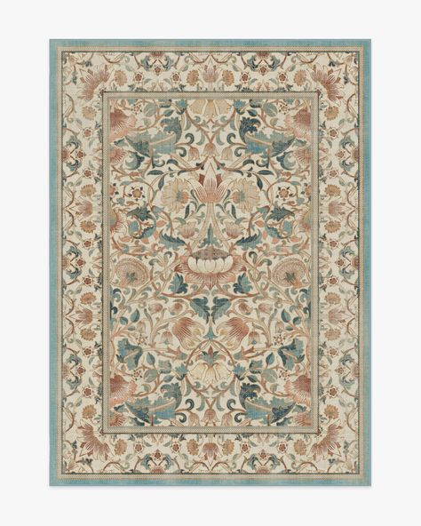 Teal And Pink Living Room, Morris Design, Ruggable Rug, William Morris Designs, Teal Rug, Rug Colors, Gold Rug, Soft Rose, Rug Stain