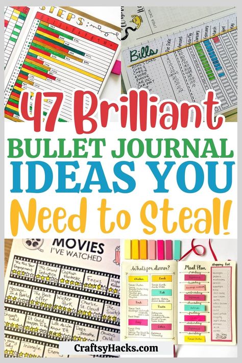 47 Amazing Bullet Journal Ideas You Need to Steal - Craftsy Hacks Bullet Journal Topics, Bullet Journal Goals Page, Journal Cover Page Ideas, Bujo Spreads, Bullet Journal Monthly Spread, Bullet Journal For Beginners, Bullet Journal Key, Goals Bullet Journal, Bullet Journal Spreads