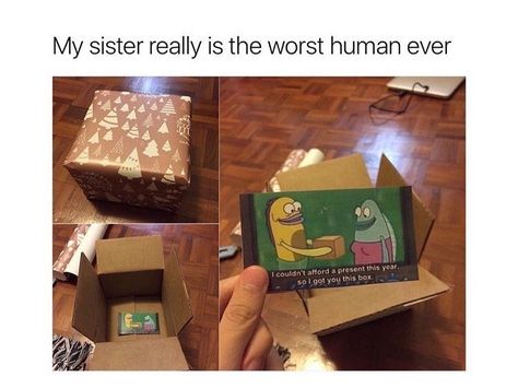 Birthday Sister, Sisters Funny, Spongebob Memes, Nice Things, Senior Year, Birthday Humor, Funny Laugh, Funny Things, My Sister