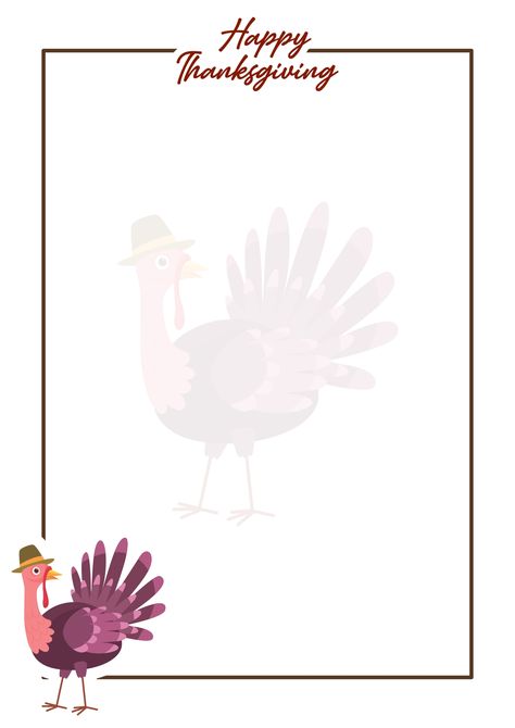 Turkey-themed Printable Borders for Thanksgiving Printable Borders, Thanksgiving Bulletin Boards, Printable Border, Page Frames, Thankful For You, Page Borders, Thanksgiving Printables, Elementary School, Happy Thanksgiving