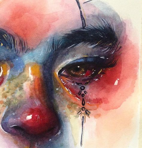 Art Painting Watercolor, Realistic Eye Drawing, Watercolor Face, Watercolor Eyes, Eye Detail, Portraiture Art, Hand Drawn Portraits, Gouache Paint, Grunge Art