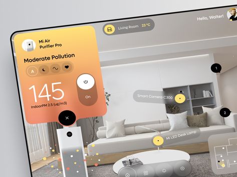 iHome - Smart Home Control App by Jack R. for RonDesignLab ⭐️ on Dribbble Ux App Design, Cute Business Cards, Website Landing Page, Smart Home Control, Stadium Design, Splash Page, Webpage Design, Concept Board, Devices Design