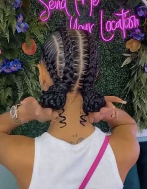 Braids In A Bun, Birthday Braids, 2024 Hair Trends For Women, 2024 Hair Trends, 4 Braids, Feed In Braids Hairstyles, Quick Natural Hair Styles, Braided Bun Hairstyles, Braided Cornrow Hairstyles