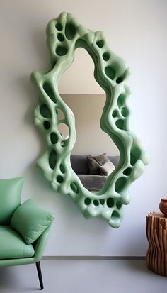 Dressing Mirror Ideas, Wall Mirror Ideas Bedroom, Outside Lighting Ideas, Blob Mirror, Wall Mirror Decor Living Room, Blob Mirrors, Funky Mirrors, Simple Dressing, Mirror Aesthetic