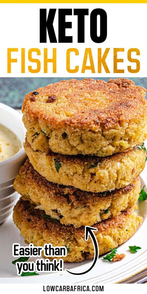 Keto fish cakes are a great way to turn boring cod fish into a deletable dish! These keto fish cakes are full of protein and make a great breakfast or side dish. Add a salad for an easy lunch of fish cakes. Making fish cakes is way easier than you think! Keto Fish Cakes, Easy Fish Cakes, Cod Fish Cakes, Cod Cakes, Keto Fish, Paleo Fish, Fish Cakes Recipe, Salmon Patties Recipe, Seafood Menu