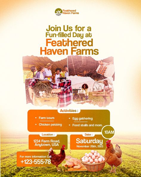 Flyer Design Picnic Design Ideas, Farm Flyer Design, Farm Poster Design, 2023 Flyer Design, Food Flyer Design, Poultry Business, Instagram Flyer, Digital Advertising Design, Food Flyer