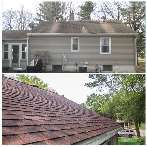 Even walking on this roof to inspect it was a challenge because the roof deck was in such poor condition. After addressing that, we replaced the worn out shingles with Timberline Ultra HD® shingles by GAF Roofing. Color is Hickory. Gaf Timberline Shingles Hickory, Gaf Timberline Shingles, Timberline Shingles, Roll Roofing, Asphalt Roof, Drip Edge, Roofing Services, Roofing Contractors, Roof Deck