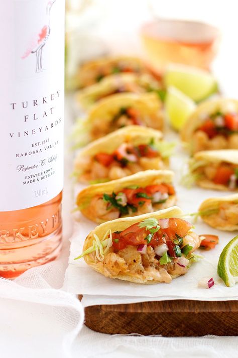 One Bite Shrimp Tacos (Prawn) + win 1 of 4 CASES of Turkey Flat Wine! ($1,400 value!) | RecipeTin Eats Taco Appetizers, Holiday Finger Foods, Halloween Fingerfood, One Bite Appetizers, Mini Tacos, Oven Rack, Prawn Shrimp, Recipetin Eats, Chipotle Sauce