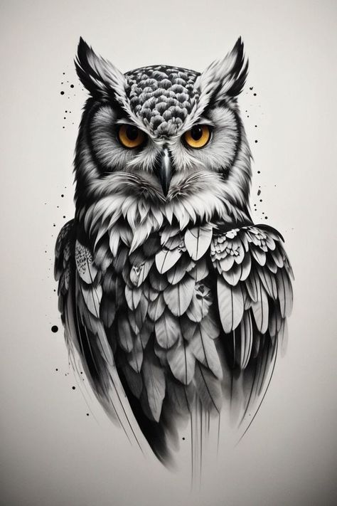 47 Tattoo, Unique Animal Tattoos, Realistic Owl Tattoo, Owl Tattoo Sleeve, Owl Tattoo Drawings, Shoulder Cap Tattoo, Owl Drawing, Owl Tattoo Design, Tatuaje A Color