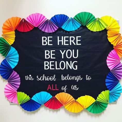 Dream Big Classroom Door Ideas, Board Work For School, We Are A Bright Bunch Bulletin Board, New Class Bulletin Board Ideas, Progress Over Perfection Bulletin Board, Start Of Year Bulletin Board, School Office Board Decoration Ideas, Stained Glass Bulletin Board, Bulletin Board Ideas Counselor