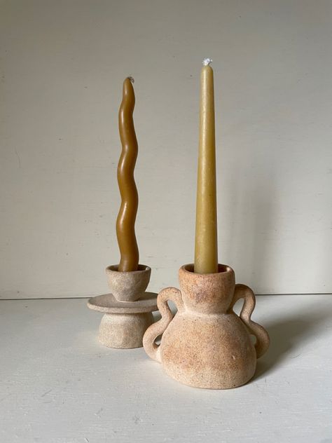 Hand Building Pottery, Candle Holders Diy, Pottery Candle Holders, Pottery Tea Pots, Candle Holder Ceramic, Contemporary Candles, Clay Candle Holders, Candle Stick Decor, Pottery Candle Holder