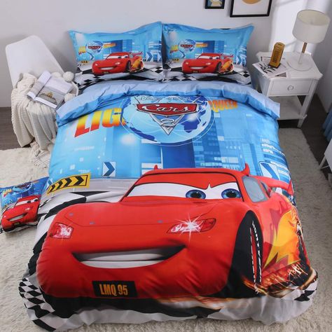 Kids Bedding Sets Boys, Bed 3d, 3d Bedding Sets, 3d Bedding, Kids Duvet, Kids Duvet Cover, Car Bed, Blue Duvet Cover, Kids Bedding Sets