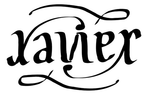 Mark My words, this is my next tattoo...my sons name as an ambigram Xavier Tattoo Name, Xavier Name, Ambigram Tattoo, Mark My Words, Tattoos With Kids Names, My Sons, Next Tattoo, Aesthetic Things, Tattoo Outline