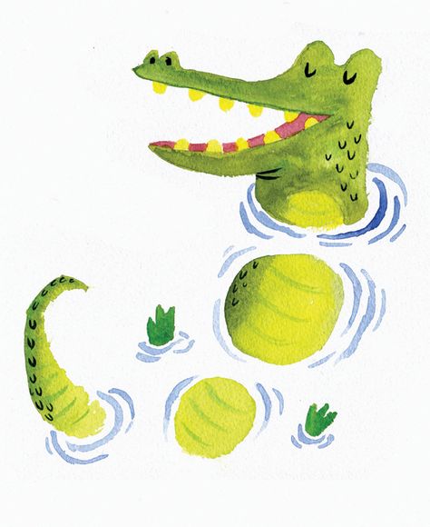 Crocodile Illustration, 강아지 그림, Art And Illustration, Childrens Illustrations, White Space, Children's Book Illustration, A Drawing, Animal Illustration, Children Illustration