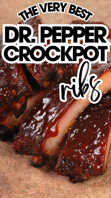 Unlock the secret to fall-off-the-bone ribs with just 3 ingredients! These Dr. Pepper BBQ Crockpot Ribs are a game-changer for any BBQ lover. Click for the easiest, tastiest rib recipe ever! 🍽 #CrockpotRibs #BBQRecipes #EasyCooking #Foodie Crockpot Pork Shoulder Ribs, Dr Pepper Spare Ribs Crock Pot, Dr Pepper Boneless Ribs Crockpot, Ribs In Crockpot With Dr Pepper, Country Style Pork Ribs Crock Pot Dr Pepper, Crockpot Spare Ribs Recipes, Country Ribs In The Crockpot, Dr Pepper Country Style Ribs Crockpot, Slow Cooker Root Beer Bbq Pork Ribs