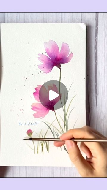 Lisa Lam | Watercolorist on Instagram: "Wet-on-wet watercolor florals 🌸" Taylor Swift Sweet Nothing, Watercolor Painting For Beginners, Loose Watercolor Flowers, Painting Flowers Tutorial, Learn Watercolor Painting, Watercolor Birthday Cards, Watercolor Flowers Tutorial, Paint Flowers, Watercolor Paintings For Beginners