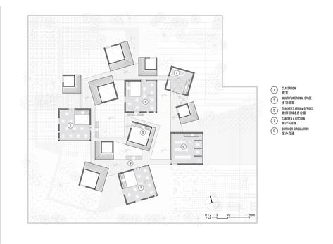 kindergarten in rural china organized as 'mini village' of scattered volumes Rural China, Village Miniature, Case Study House, Kindergarten Projects, School Forms, Forest Retreat, Recycled Brick, Healthcare Architecture, Design Strategies