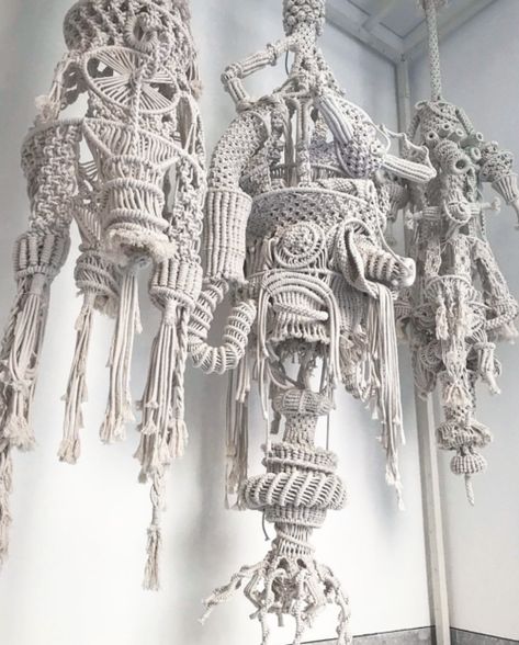 Exhibitions — Atelier Chaos - Sandra de Groot Rope Sculpture, Macrame Wall Hanging Diy, Macrame Dress, Textile Sculpture, Macrame Wall Hanging Patterns, Textile Fiber Art, Wall Hanging Diy, Macrame Ideas, Macrame Decor