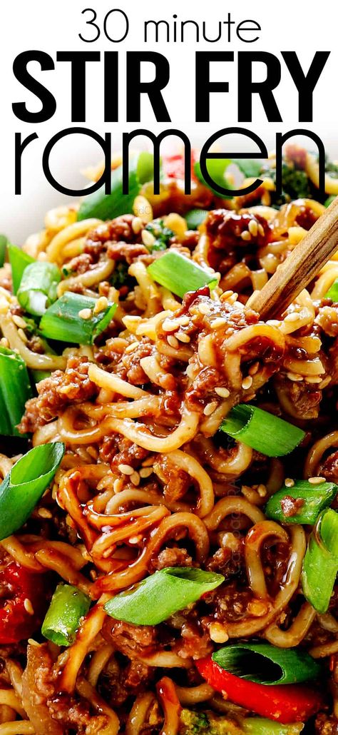 Sweet Chili Ramen Noodle Recipes, Saucy Ramen Noodle Recipes, Ramen Noodle Stir Fry, Fried Ramen, Vegetarian Stir Fry, Pork Ramen, Ramen Stir Fry, Easy Ramen, Noodle Stir Fry