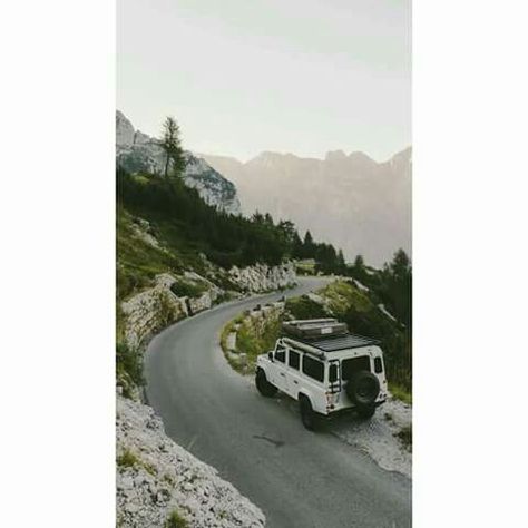 Winding Road, Jeep, Road, White