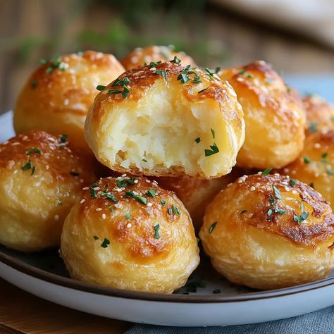 Leftover Mashed Potato Cheese Puffs Leftover Potatoes Recipes, Mashed Potato Puffs Recipe, Best Freeze Dried Food, Potato Appetizers, Potato Puffs, Cheesy Snack, Whipped Potatoes, Broccoli Cheese Casserole, Leftover Potatoes