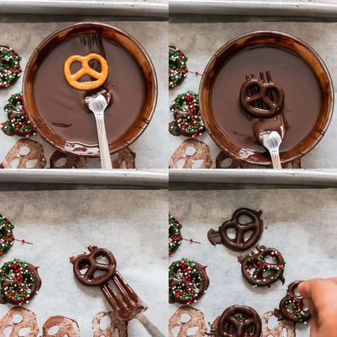 Mini Chocolate Covered Pretzels, Mini Pretzels With Chocolate, Pretzels Covered In Chocolate, Dark Chocolate Dessert Recipes, Pretzel Con Chocolate, Pretzel Business, Choc Covered Pretzels, Holiday Pretzels, Chocolate Covered Pretzels Recipe