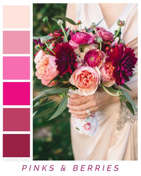 Raspberry Wedding Color, November Wedding Flowers, November Wedding Colors, Bright Pink Wedding, Fuschia Wedding, Raspberry Wedding, Flower Moxie, Photoshoot Moodboard, Magenta Wedding