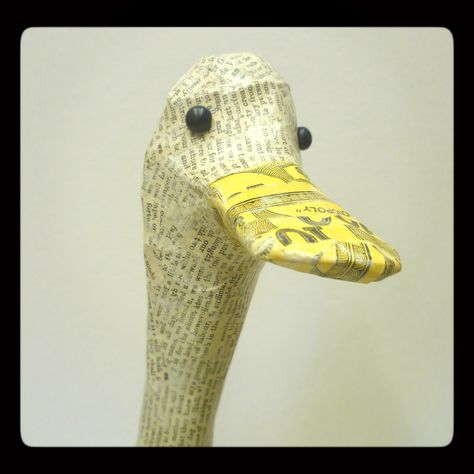 Paper Mache Duck, Paper Mache Crafts For Kids, Sculpture Art Projects, Paper Mache Projects, Paper Mache Animals, Paper Mache Clay, Auction Projects, Paper Mache Crafts, Paper Mache Art