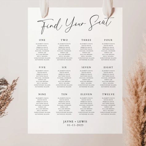 🍽️ Set the scene for your reception with our seating charts, table numbers and place cards. These small details make a big impact, guiding your guests to their seats in style. . . . . . . . . #WeddingReception #TableDecor #WeddingSeatingChart #PlaceCards #TableNumbers #WeddingStationery #CanvaTemplates #WeddingTemplates #WeddingPrintables #DIYWedding #WeddingIdeas #AmberRoseCreativeStudios #EtsyShop Seat Chart, Find Your Seat, Wedding Reception Seating, Seating Sign, Budget Friendly Wedding, Reception Seating, Chart Template, Seating Plan Wedding, Sign Display