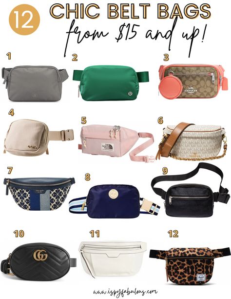 Belt bags are the new crossbody bag and they make it super easy to secure your things and go hands-free. Check out these chic belt bags from $15 and up. Waist Bags For Women Outfit, Cross Body Bag Outfit, Hand Bags Ideas, Coach Belt Bag, Purse For Teens, Waist Bags For Women, Trendy Belts, Chic Belt, Fanny Pack Purse