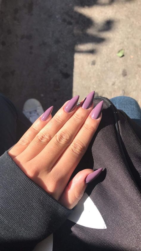 Fall Leaf Nail Designs, Purple Stiletto Nails, Nail Art Purple, Purple And Silver Nails, Gel Nails Long, Stiletto Nails Short, Cozy Colors, Purple Nail Art, Sharp Nails