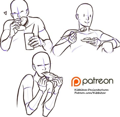 Eating manga pose reference Action Reference, رسم كاريكاتير, Reference Sheet, 캐릭터 드로잉, Poses References, Body Drawing, Anatomy Reference, The Human Body, Art Poses