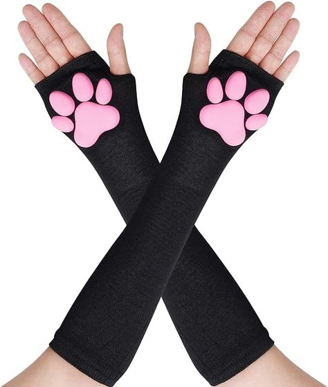 Amazon.com: Nydotd Cat Paw Pad Mittens Gloves Kawaii Pink 3D Kitten Claw Fingerless Cute Cat Cosplay Accessories Knitted Gloves Warm for Girls Women Halloween Party : Nydotd: Clothing, Shoes & Jewelry Cosplay Gloves, Paw Pad, Paw Gloves, Cat Cosplay, Costume Gloves, Pink 3d, Kawaii Gifts, Paw Pads, Fingerless Mittens