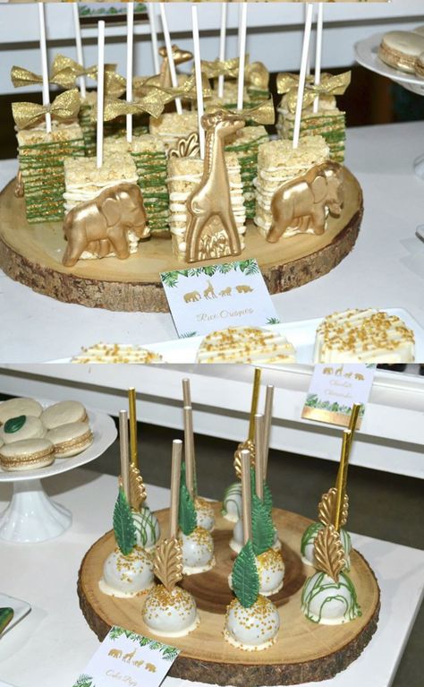 Jungle Cake Pops, Gold Safari Baby Shower, Safari Baby Shower Cake, Safari Baby Shower Boy, Jungle Safari Baby Shower, Jungle Thema, Baby Shower Safari Theme, Lion King Baby Shower, Baby Boy Shower Party